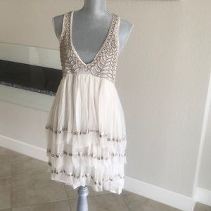 Free people racer back beaded flowy dress